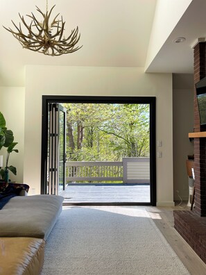 Newly added California Doors to blend indoor and outdoor spaces.