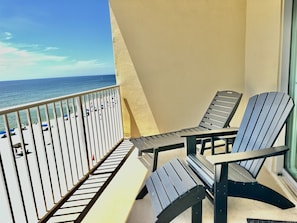 Super nice chaise lounger and adirondack chair with ottoman.