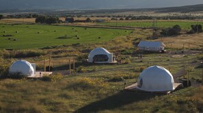 Ariel view of Little Village Retreat Glamping near Zion National Park, Kolob Canyon and Kanarra Fall