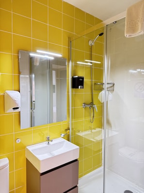 In the bathroom you have shower gel, hair dryer and hand dryer.