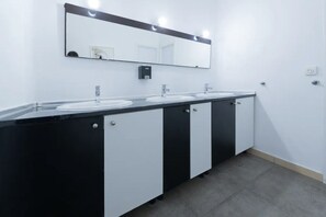 In the bathroom you have two showers, two toilets, shower gel, hairdryer and hand dryer.