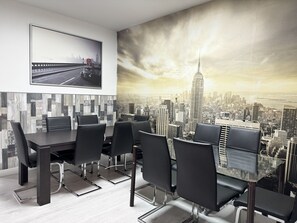 Spacious dining room for 12 diners.