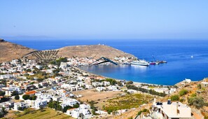 The view from the villa of the port of Kea