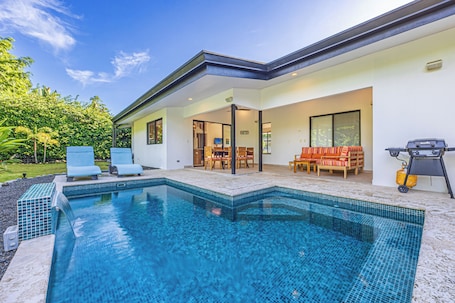 Wonderful private pool with mini-waterfall.