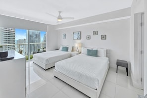 Cozy bedroom featuring two Double beds