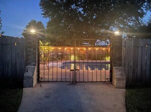 Fenced in private pool