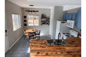 kitchen area.