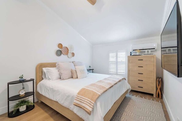 Bedroom featuring Westin Heavenly King Size bed, 65" HD Smart Roku TV and dedicated A/C unit.  You are sure to enjoy a great night sleep!