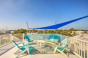 shaded seating w/ panoramic view.  