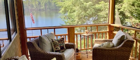 Enjoy nature without the bugs! The screened in porch is perfect for the morning.