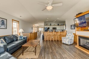 Top-Level Living Room with Deck Access