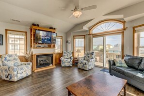 Top-Level Living Room with Deck Access