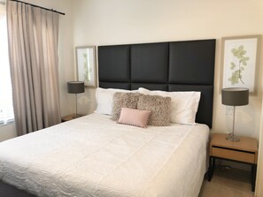 Primary bedroom with king bed