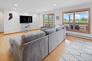 Large screen t.v. to catch your favorite shows