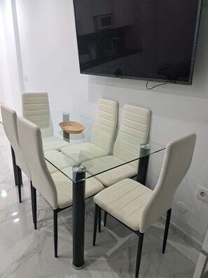 55 inch LG TV
seating for 6