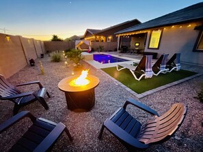 Enjoy the fire pit on a clear desert evening!