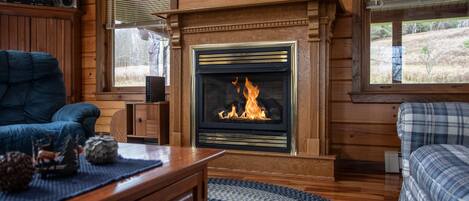 Cozy up to the gas fireplace in the living area on those chilly nights. 