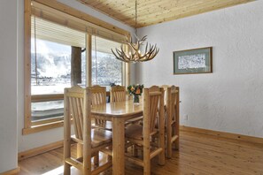 Indoors, Hardwood, Dining Room, Dining Table, Table