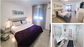 Bedrooms with smart 50" TV and comfy beds. Bathrooms with walk-in showers.