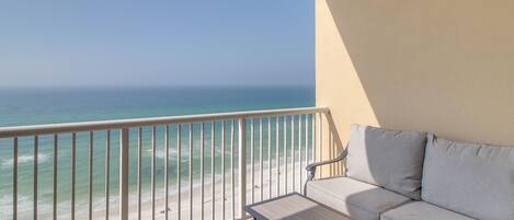 Grab a cup of coffee & soak up the morning sun on the private balcony!