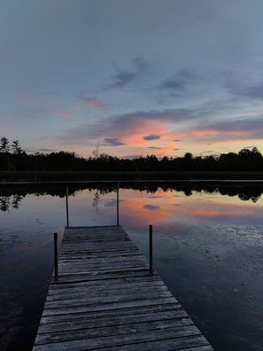 The long dock into the river is a great spot for fishing and watching sunsets. 