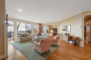 Living Room with Large Deck Overlooking the Mountains