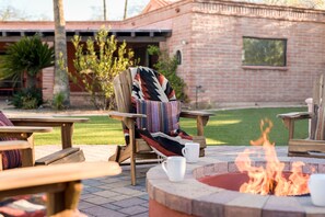 Firepit with comfortable seating.