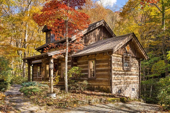 Comfy, cozy real log cabin that is secluded yet accessible off a state road.