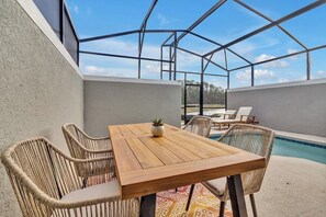 private pool with furniture