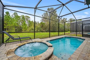 The private pool is enclosed & features sun loungers