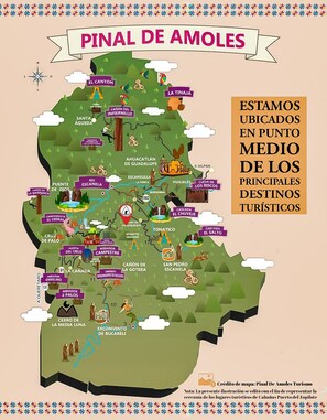 Pinal de Amoles tourist destinations map