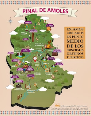 Pinal de Amoles tourist destinations map