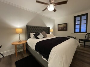 Master Bedroom with king bed and walk in closet.