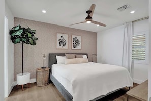 Primary Bedroom in the 2 bedroom/2 bath unit Includes King Bed (super comfortable Westin Heavenly Bed!)