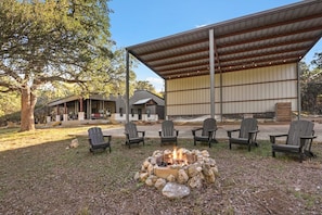 Fire pit and seating area.