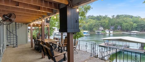 Deck views and several seating areas