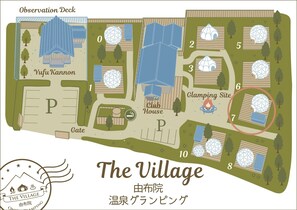 [7] Dome tent with hot spring, double bed x 3, tent location