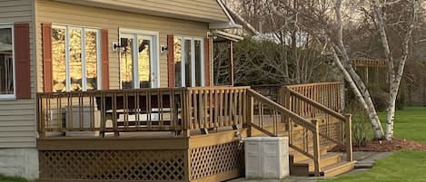 Enjoy the view from the deck overlooking Lake Ontario