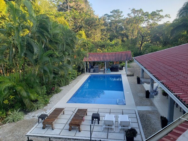 pool,outdoor kitchen, courtyard 