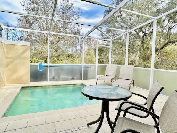 Amazing private pool area to cool off in the Florida heat.