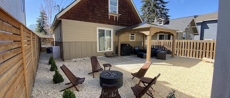 Backyard fire pit area