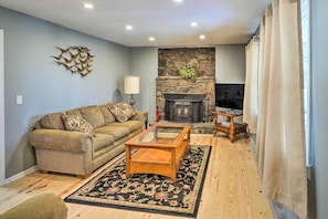 Living Room | Wood-Burning Fireplace