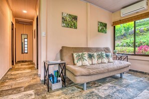 Futon & hallway to bedrooms