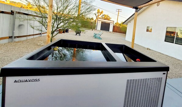 Enjoy the new Hottub and Cold Plunge in your private desert retreat.