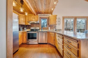 All our rental homes feature fully stocked kitchens and dining tables.   Service ware and dining ware in abundance.