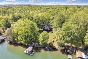 Lakefront home with a private dock.  Swim and float at your dock.  Pet Friendly. Up to 2 dogs, no cats.