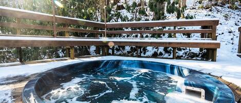 Sit back and relax in our hot tub!