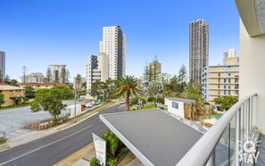 Balcony with the city view