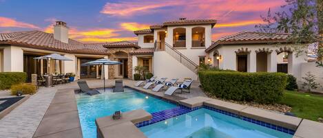 Welcome to The Resort, a stunning Four-bedroom, private pool, and spa, offering 3,195 square feet of luxury living.