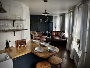 Open plan kitchen and living area